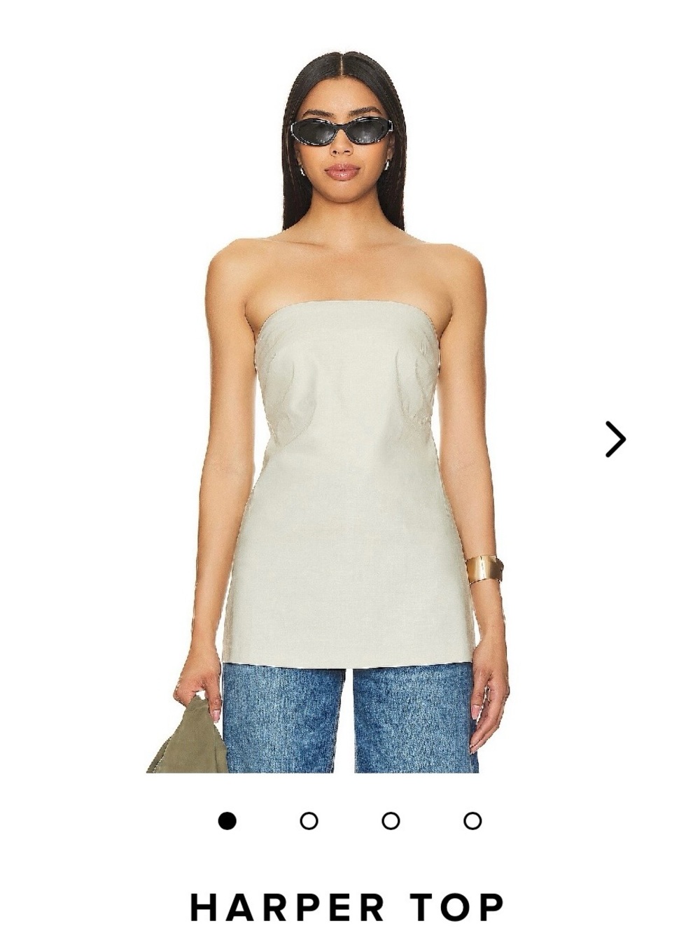 Lovers + Friends Strapless Cream Harper Top